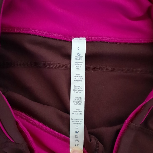 NWOT 🍋 Lululemon Pace Queen Tight, Bordeaux Drama/Raspberry, Size 6 - Picture 14 of 14